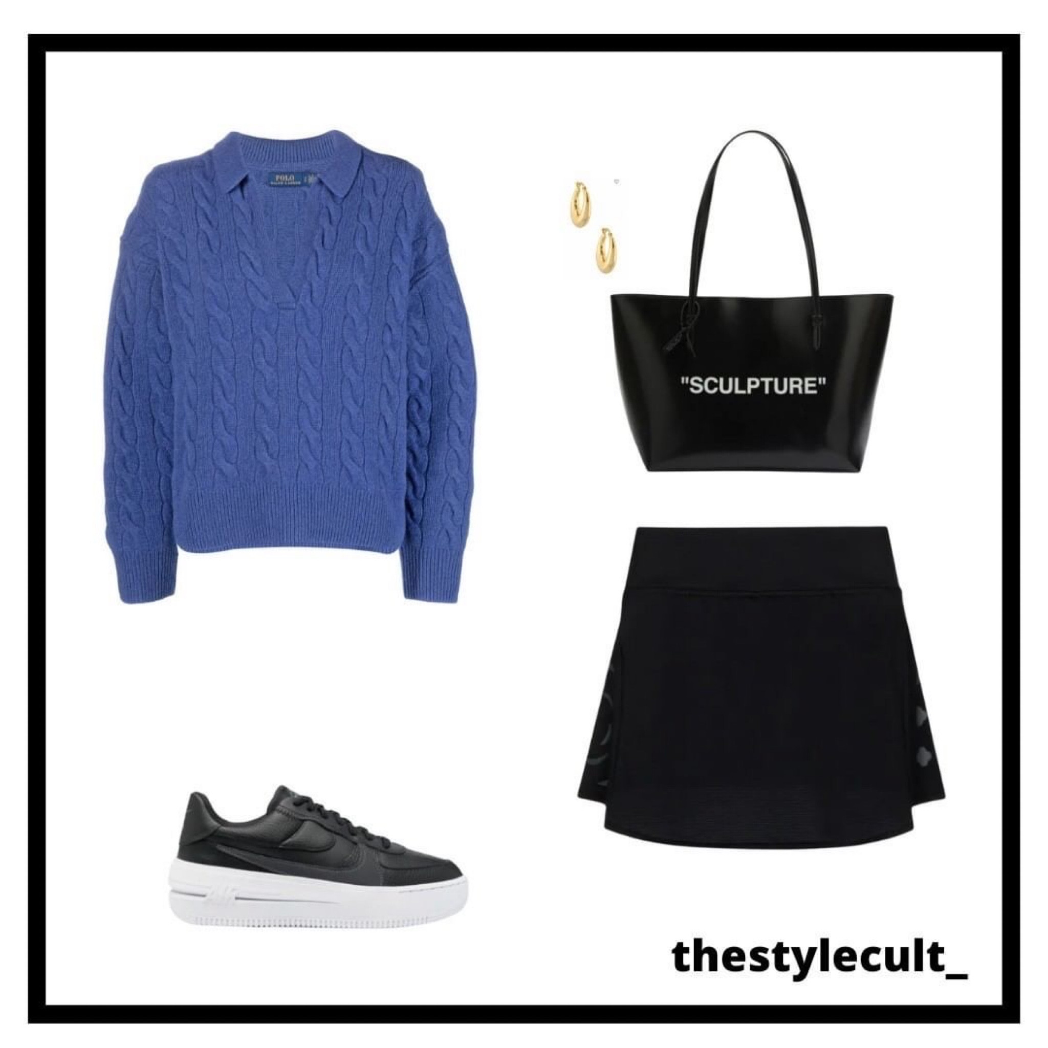 • polo ralph lauren sweater | gold hoops | adidas tennis skirt |nike air force low top | off white tote bag

#LTKHalloween #LTKbump #LTKSeasonal