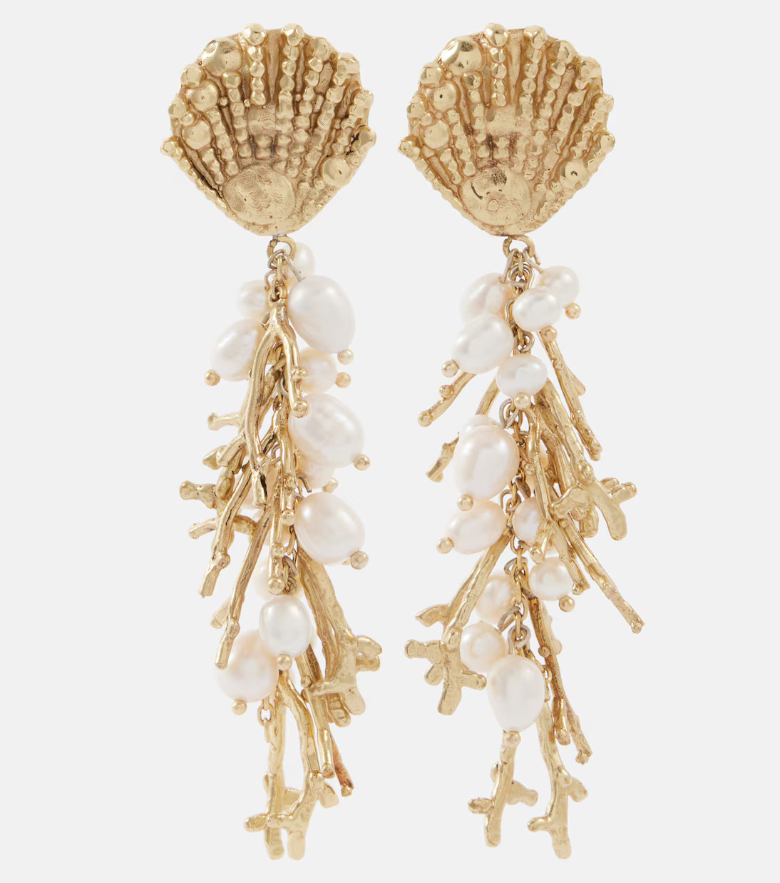 Freshwater pearl-embellished drop earrings | Mytheresa (UK)