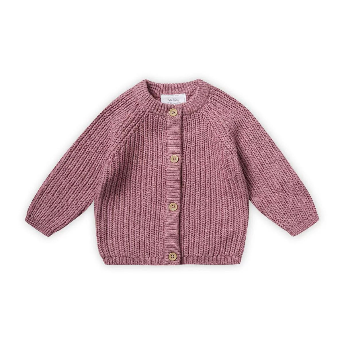 Stellou & Friends 100% Cotton Chunky Ribbed Knitted Cardigan for Boys & Girls Ages 0-6 Years | Target
