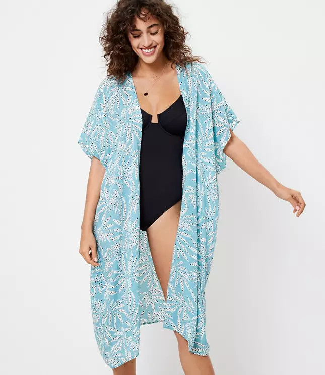Dotted Leaf Kimono | LOFT