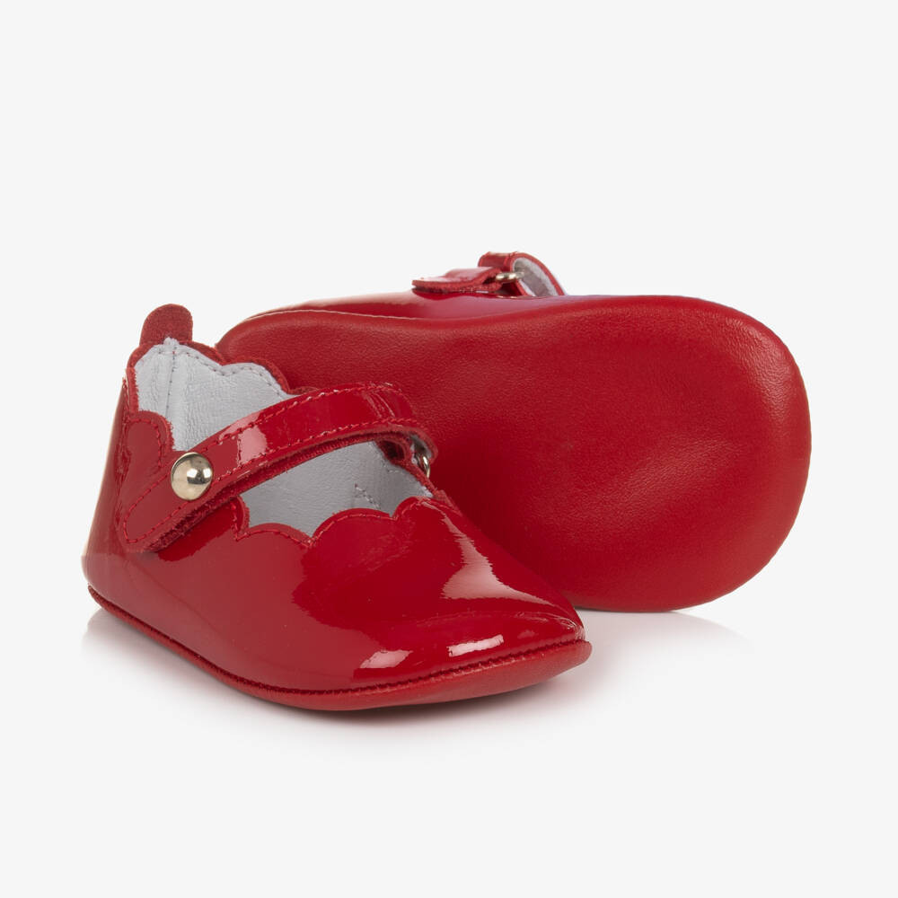 Baby Girls Red Leather Pre-Walker Shoes | Childrensalon