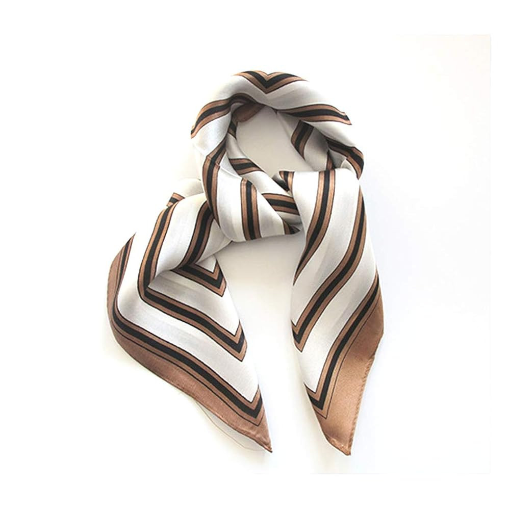 Aufeel 100% Real Mulberry Silk Women Small Square Neck Scarfs 21" Lightweight Headscarf Printed N... | Amazon (US)