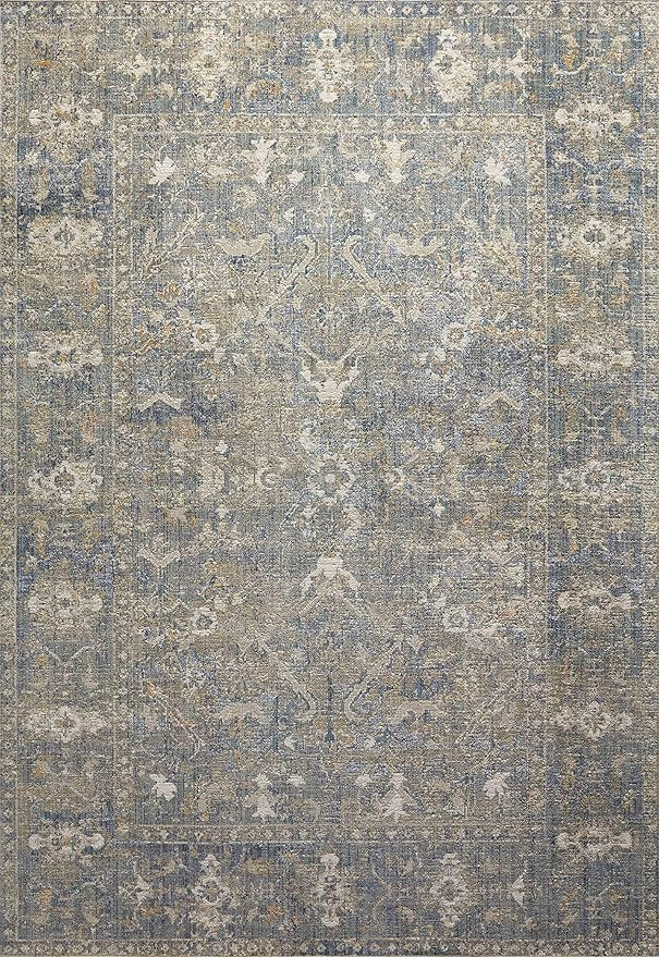 Chris Loves Julia x Loloi Rosemarie Collection ROE-03 Sand / Lagoon 9'-0" x 12'-0" Area Rug | Amazon (US)