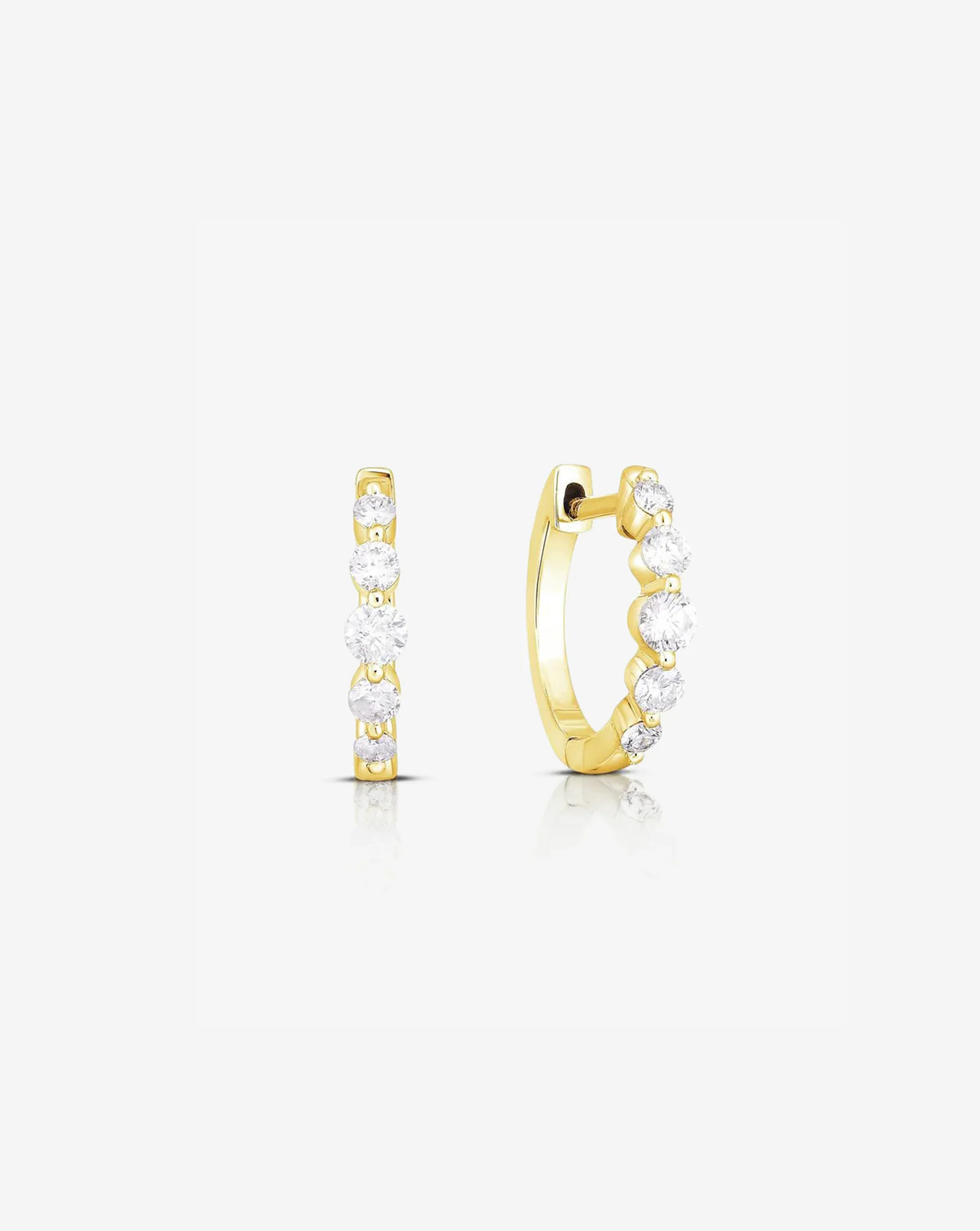 Graduated Single Prong Diamond Huggies | Ring Concierge