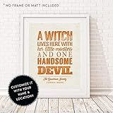 Personalized Halloween Print - A Witch Lives Here with Her Little Monsters and One Handsome Devil -  | Amazon (US)