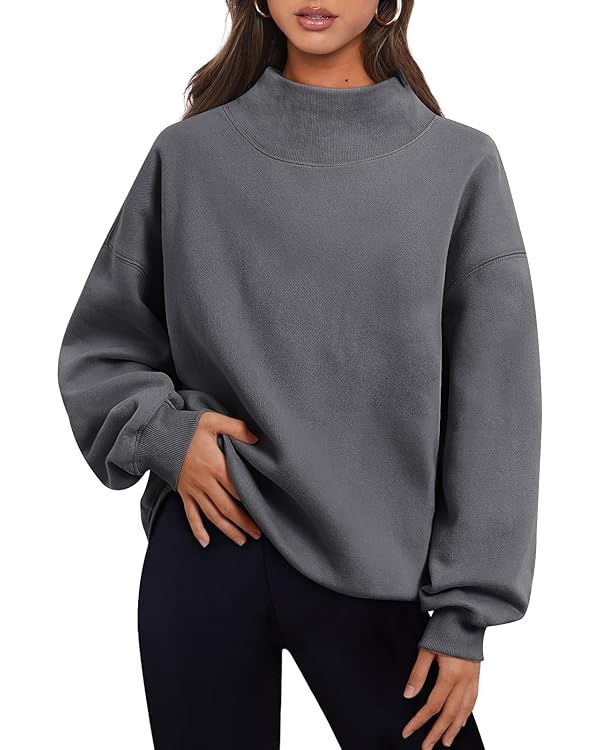 Trendy Queen Womens Oversized Sweatshirts Turtleneck Pullover Long Sleeve Hoodies Tops Fall Outfi... | Amazon (US)