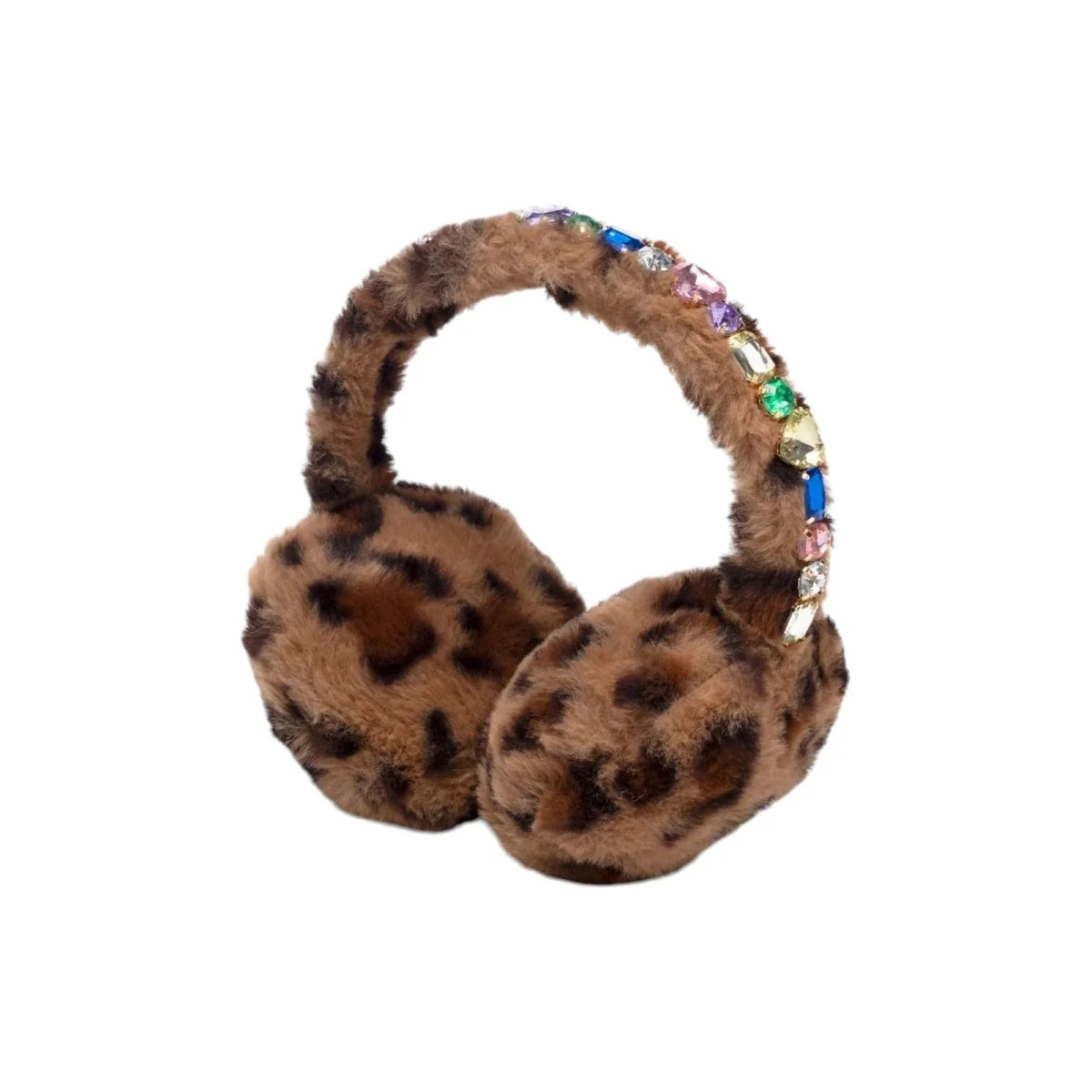 JUNGLE LEOPARD JEWELED EARMUFFS ONE SIZE / BROWN | Mini Dreamers 