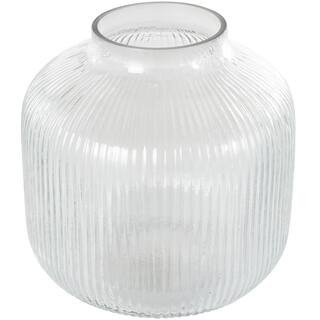 11" Clear Glass Short Round Ribbed Decorative Vase By Ivory And Iris | Michaels® | Michaels Stores