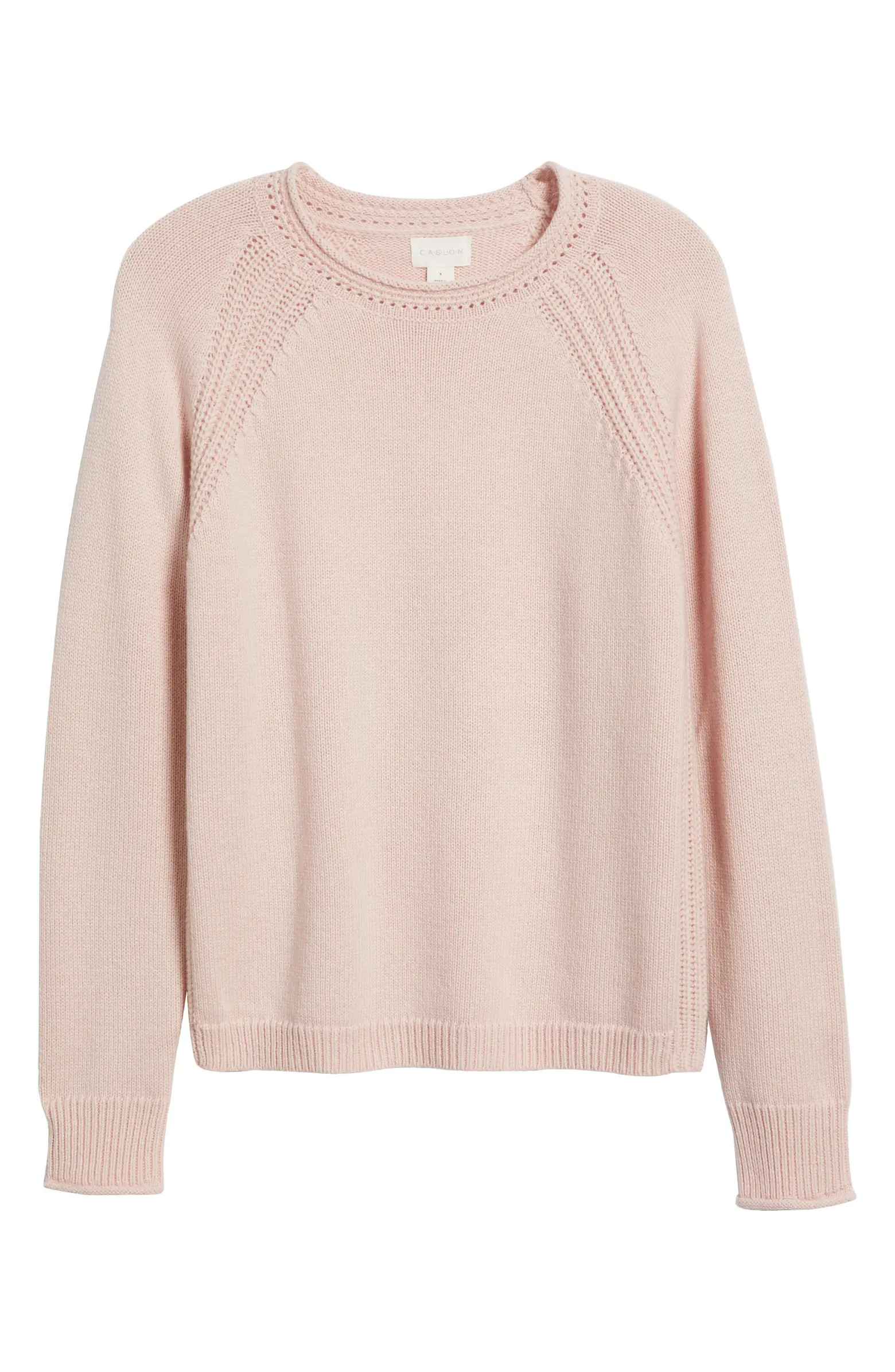 Caslon® Raglan Sleeve Roll Neck Wool & Cotton Sweater | Nordstrom | Nordstrom