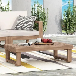 Westchester Outdoor Acacia Wood Rectangular Coffee Table by Christopher Knight Home - Bed Bath & ... | Bed Bath & Beyond
