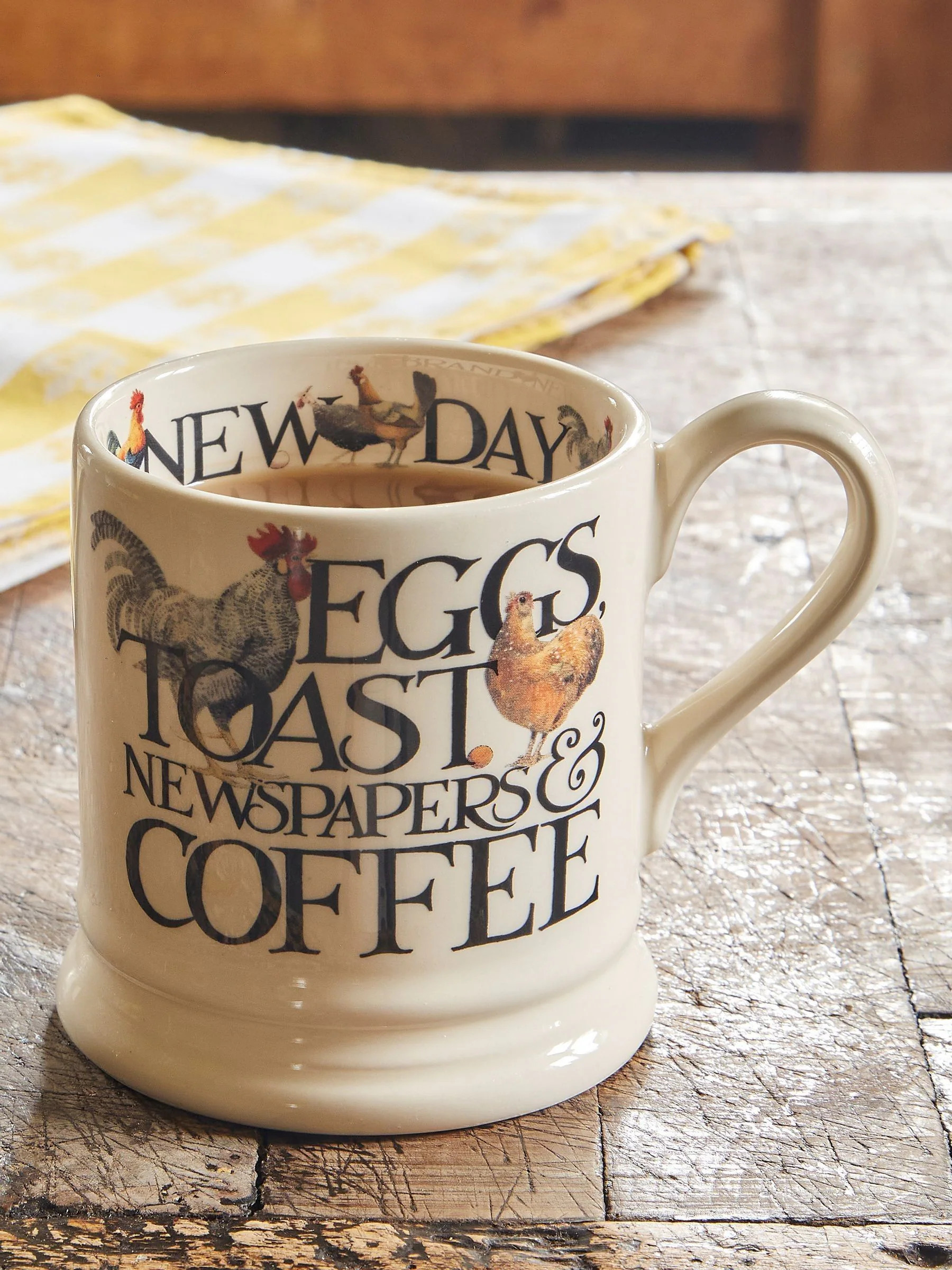 Emma Bridgewater Emma Bridgewater Cream Rise & Shine Eggs & Toast 1/2 Pint Mug | Next US