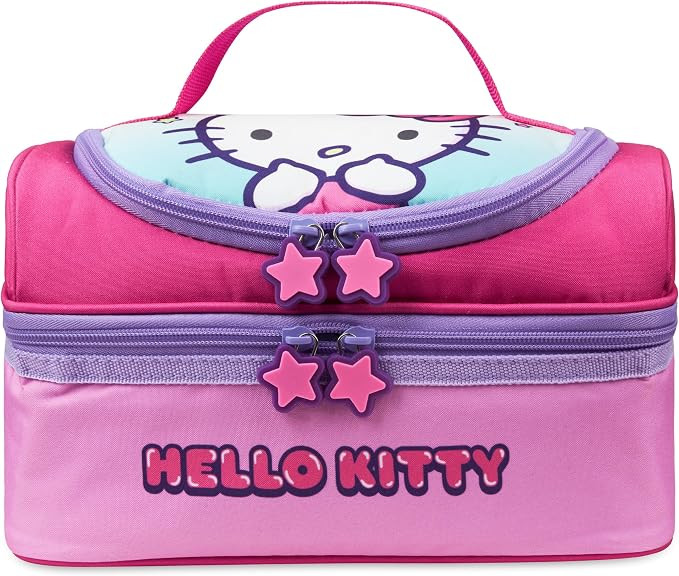 Get Trend Hello Kitty Kids Reusable Insulated Lunch Bag, Lightweight Cooler Bag, Dual Compartment... | Amazon (US)