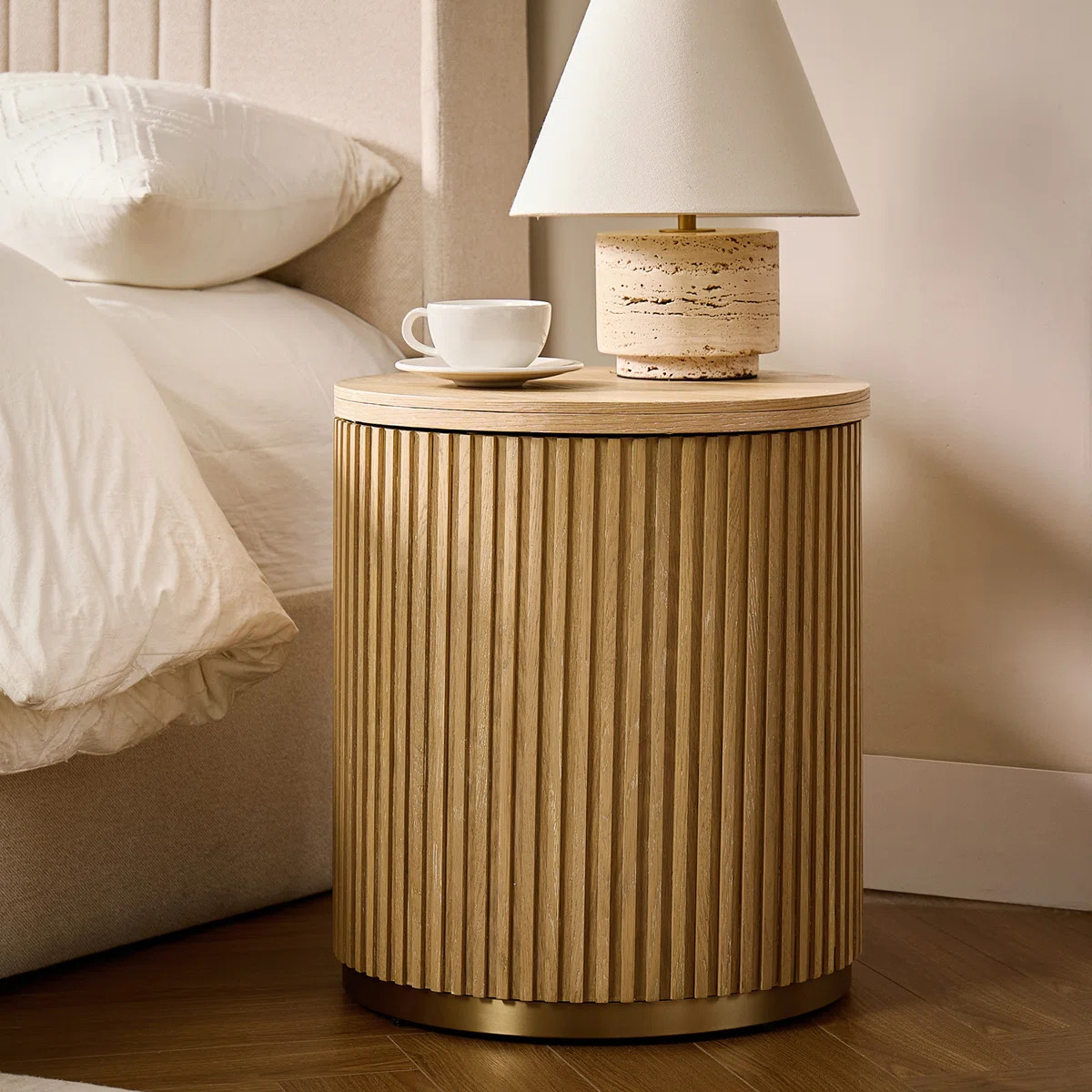 Henderson Modern Fluted End Table with Hidden Storage Function | Wayfair North America