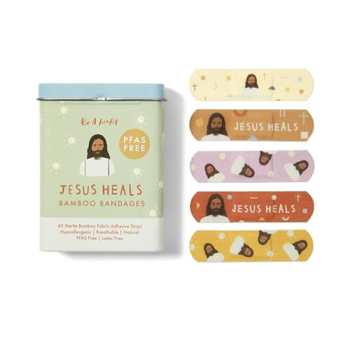 Be A Heart Original Jesus Heals Bandages/PFAS Free/Latex Free / 2 Tins (90 Bandages) | Amazon (US)