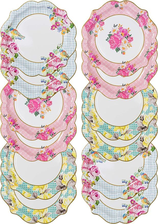 Talking Tables Truly Scrumptious Floral Plates for a Tea Party, Wedding, Multicolor (1) | Amazon (US)