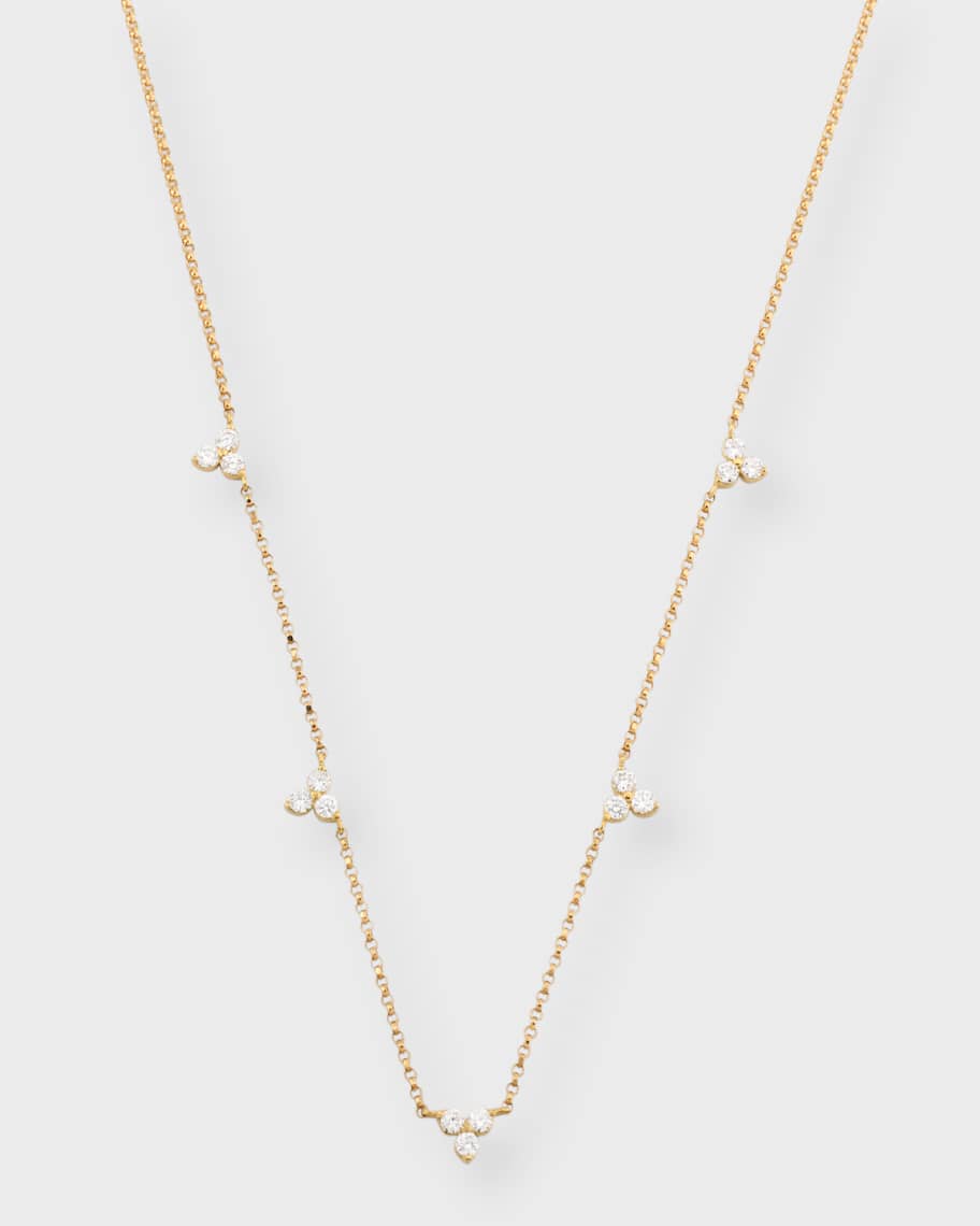 3-Diamond Cluster 5-Station Necklace | Neiman Marcus