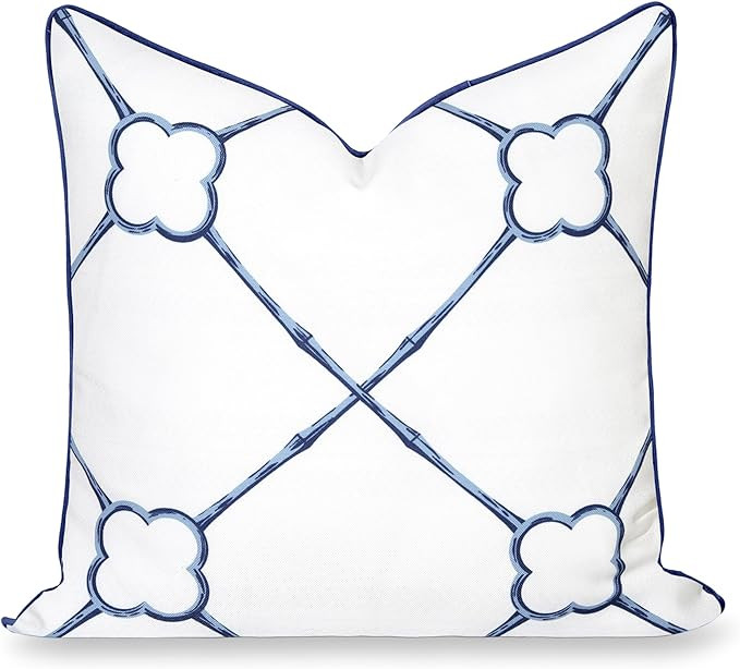 Amazon.com : Hofdeco Premium Coastal Hampton Patio Indoor Outdoor Throw Pillow Cover Only, 22"x22... | Amazon (US)