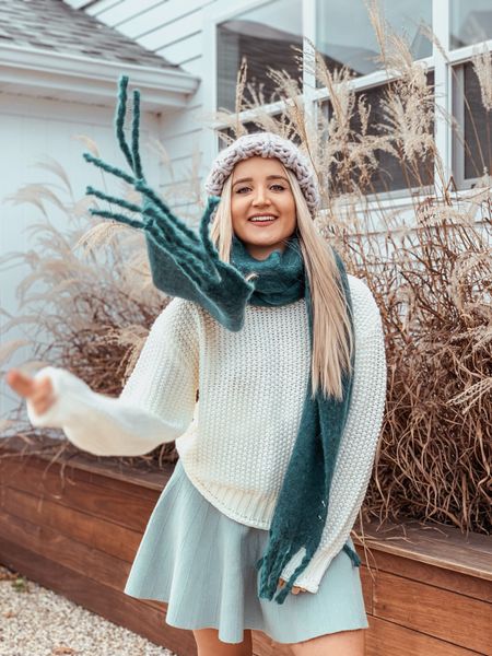Comfy cozy and casual outfit idea for a holiday get together, pumpkin patch, or fall date✨
#fall #falloutfit #scarf #hat #sweaterweather #gift #giftidea #knit #holiday 


#LTKGiftGuide #LTKHoliday #LTKfindsunder50