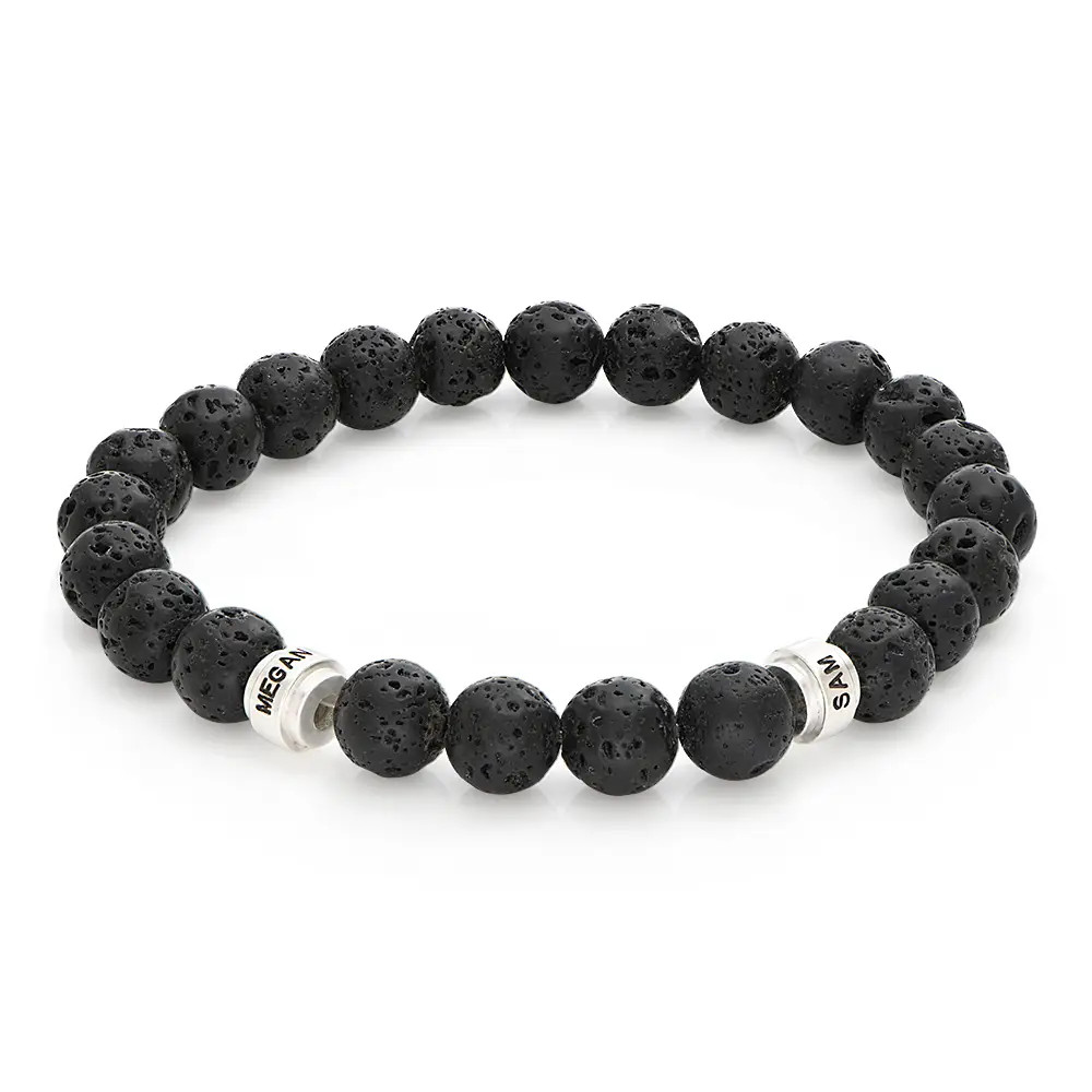 Personalized Lava Bracelet for Men - Silver | Oak & Luna (US)
