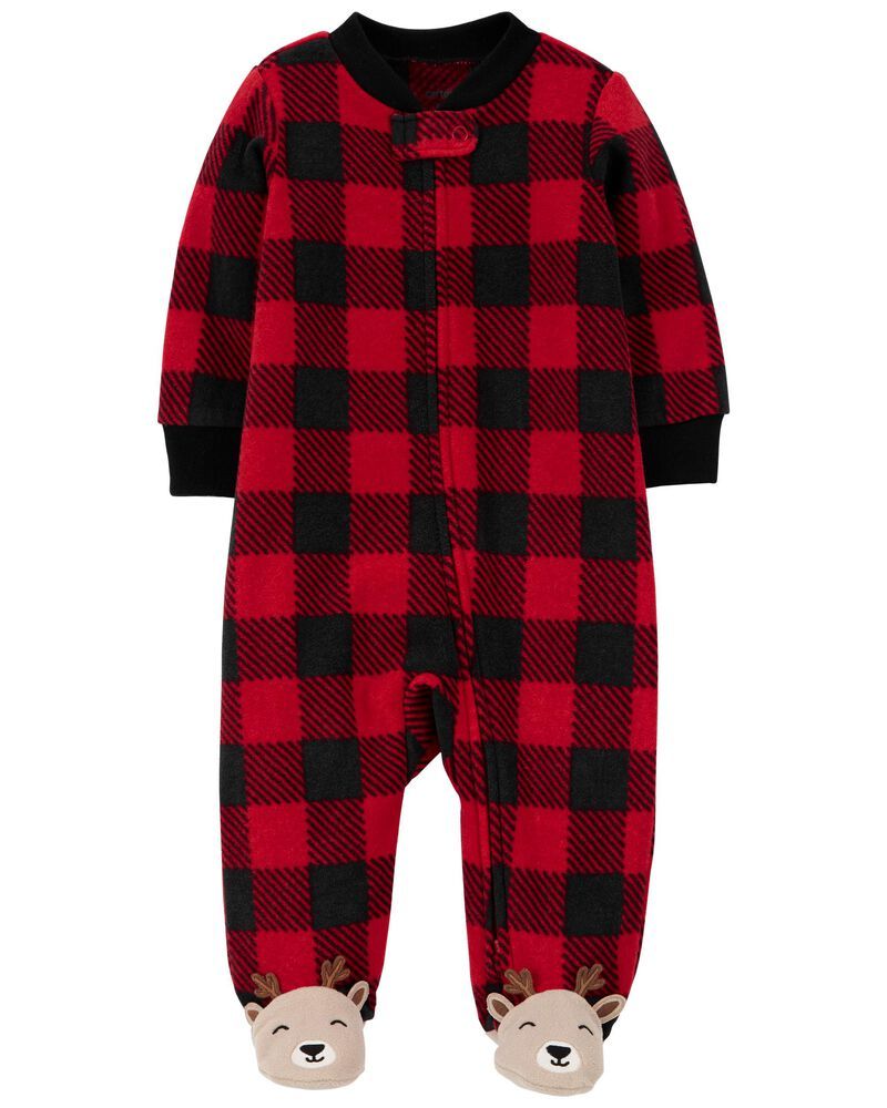 1-Piece Buffalo Check Zip-Up Fleece Sleep & Play | Carter's