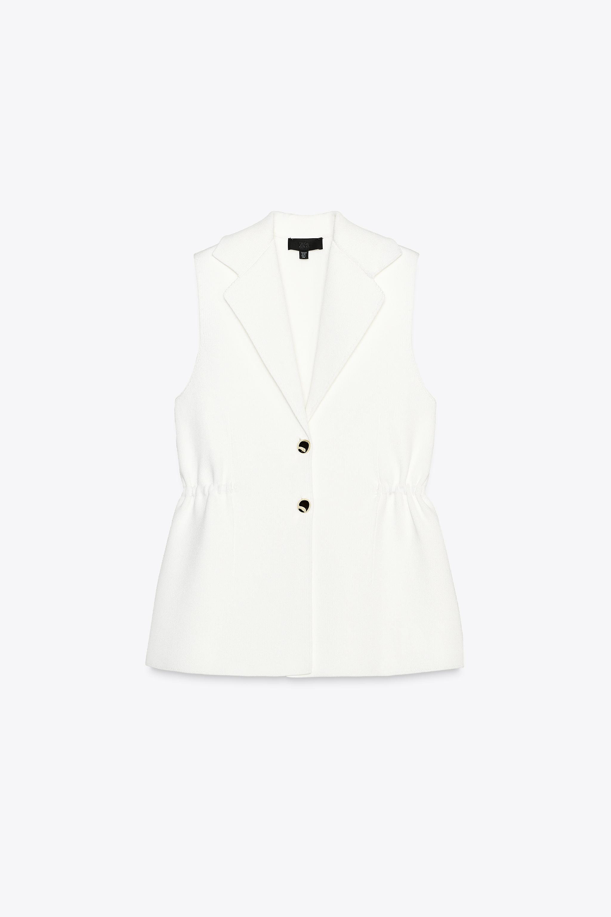 WAISTCOAT TOP WITH GATHERED WAIST DETAIL | Zara UK