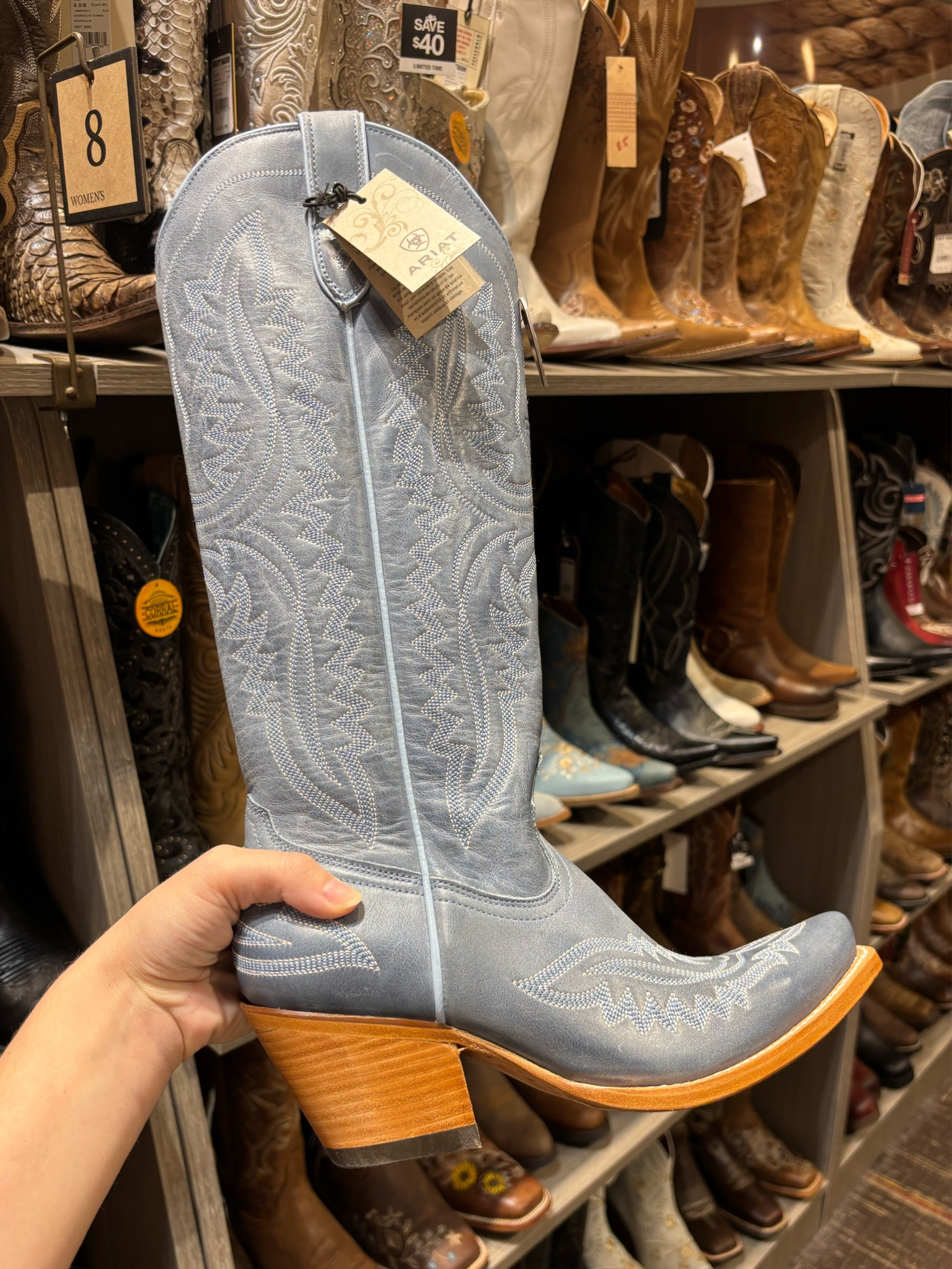 These ariat slate blue boots would be perfect for anyone searching for the Tecovas Annie’s that are sold out! The color and wear is even more pretty in person compared to the website! Also linking the suede Tony Lama blue boots because they are STUNNING in person and so comfortable  

#LTKStyleTip #LTKMostLoved #LTKShoeCrush