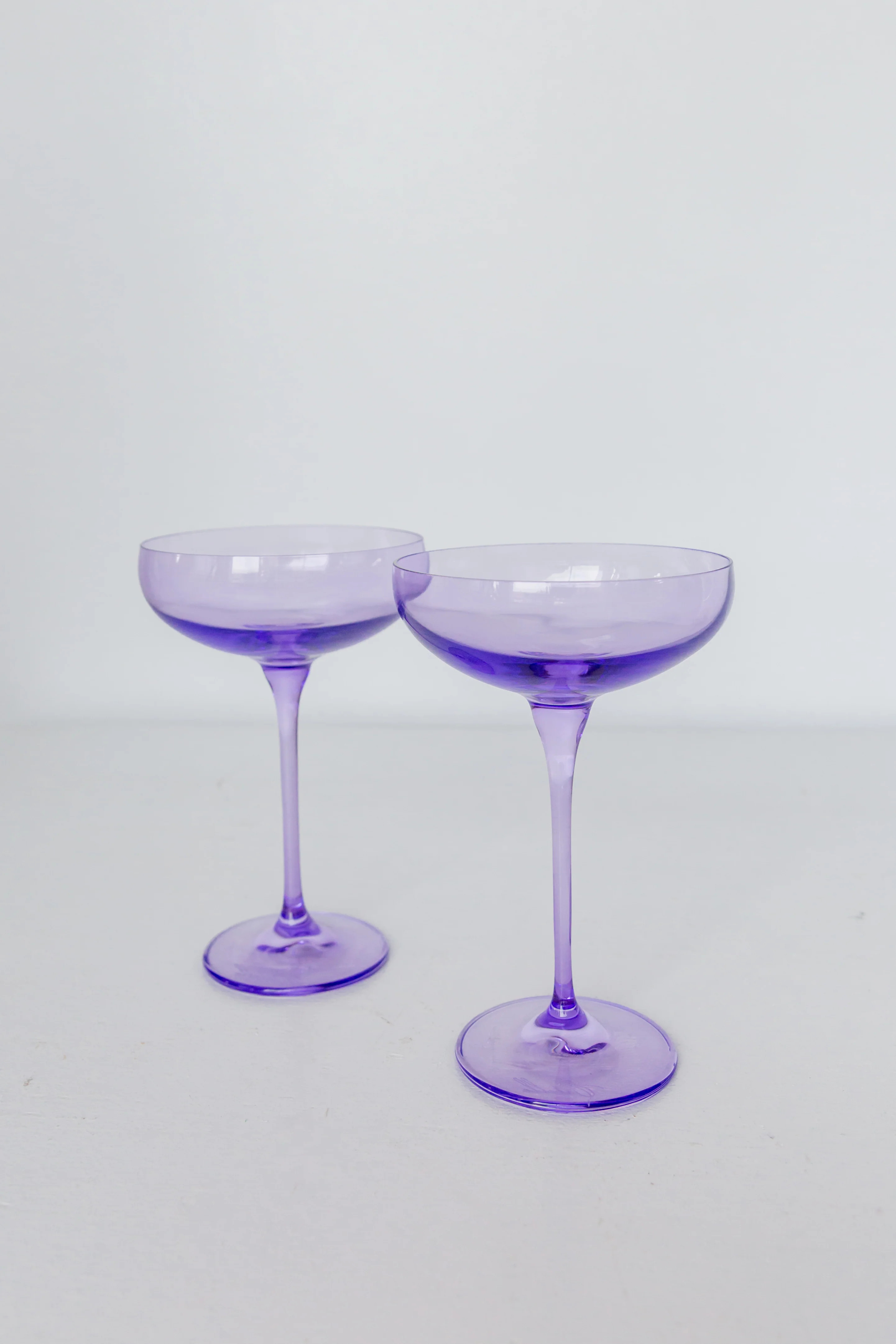 Estelle Colored Champagne Coupe Stemware - Set of 2 {Lavender} | Estelle Colored Glass