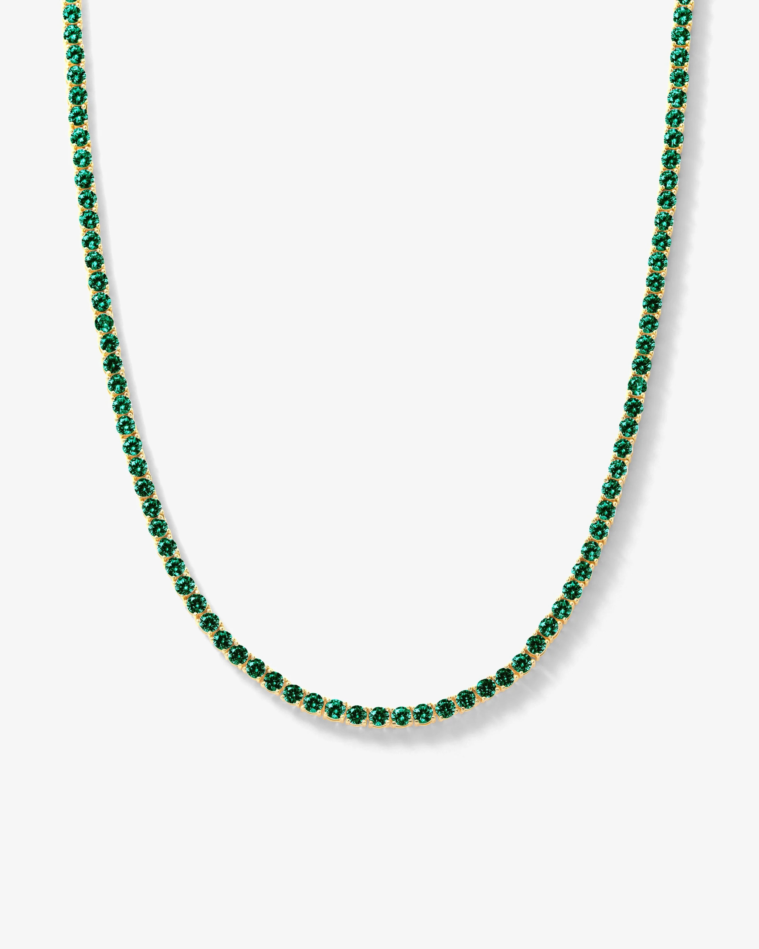 Grand Heiress Tennis Necklace - Gold|Emerald | Melinda Maria
