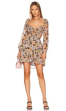 ASTR the Label Teyla Mini Dress in Brown & Yellow Floral from Revolve.com | Revolve Clothing (Global)