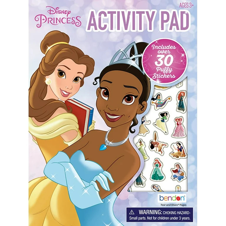 Disney Princess 32-Page Coloring and Activity Book with Puffy Stickers, by Bendon | Walmart (US)