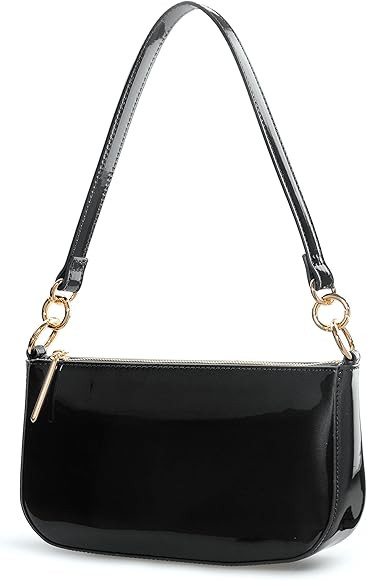 HOXIS Glossy Faux Patent Leather Women Shoulder Bag Shiny Clutch Crossbody Bag 90s Purse | Amazon (US)