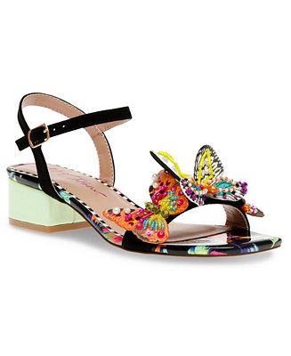 Betsey Johnson Women's Lotty Butterfly Block-Heel Sandals - Macy's | Macy's