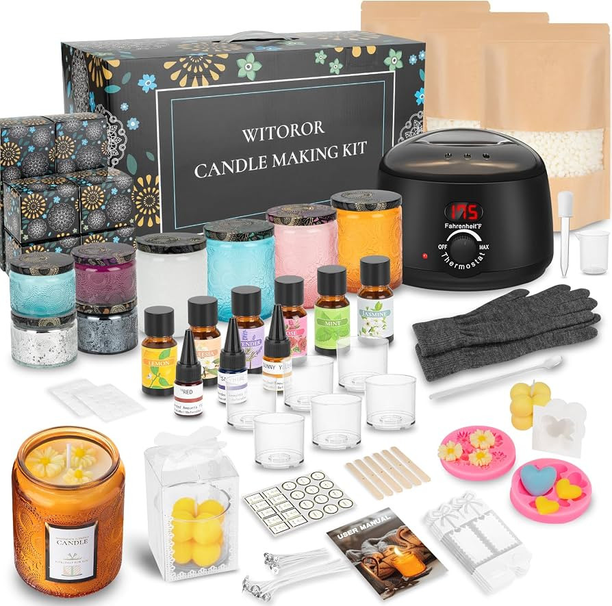 Candle Making Kit, Scented Candles Making Kit Supplies with Digital Soy Wax Melt Warmer Candle Ma... | Amazon (US)