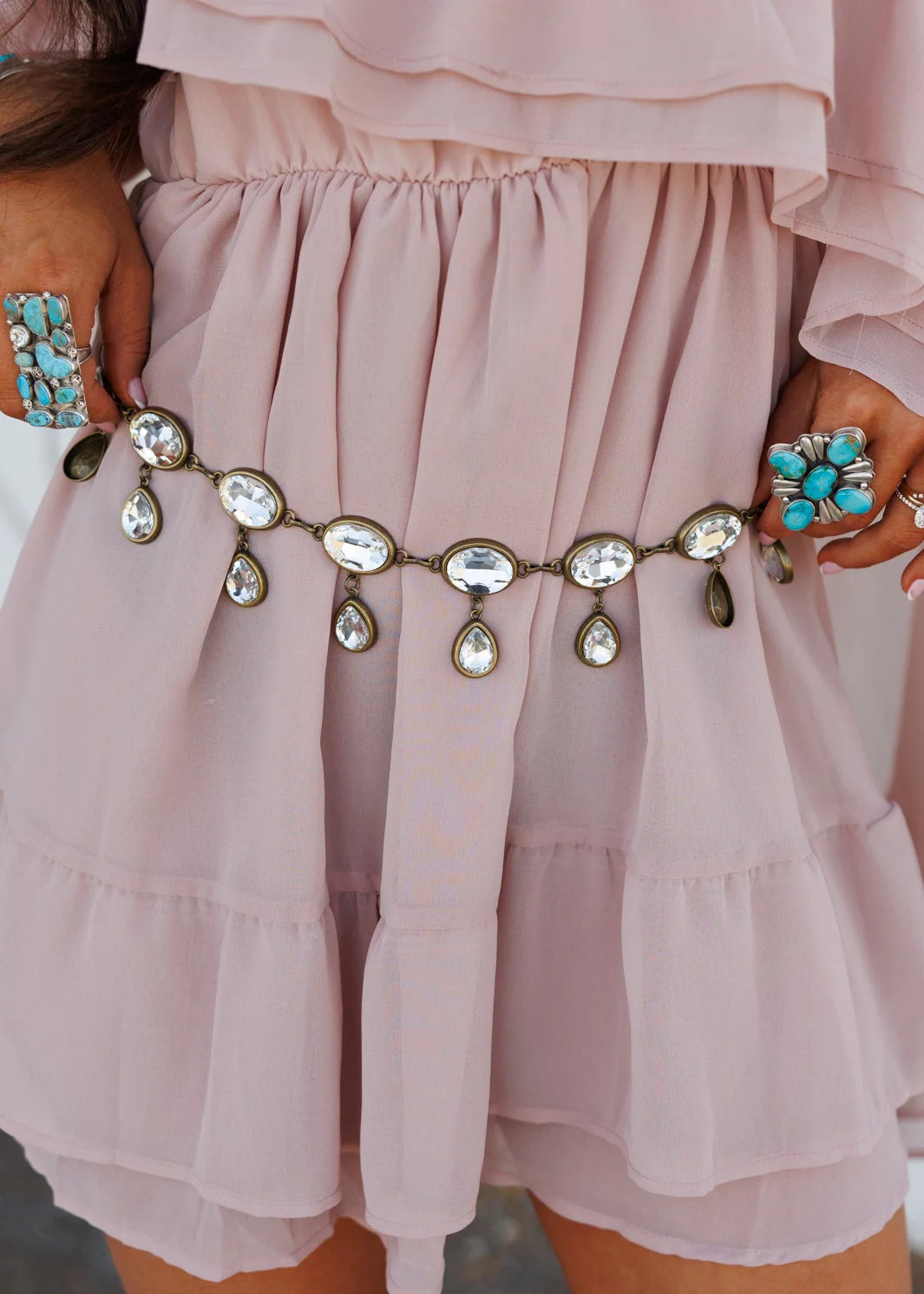 "Desert Diamond" Chain Belt in Gold | Glitzy Bella