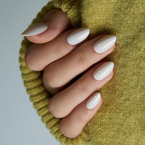 CurvLife Press On Nails – 30Pcs Soft Gel Almond Fake Nails, Reusable Glue On Nail Kit with Adhesive Tabs, Natural Fit & Salon-Quality for Women & Girls (Cream Whisper) | Amazon (US)