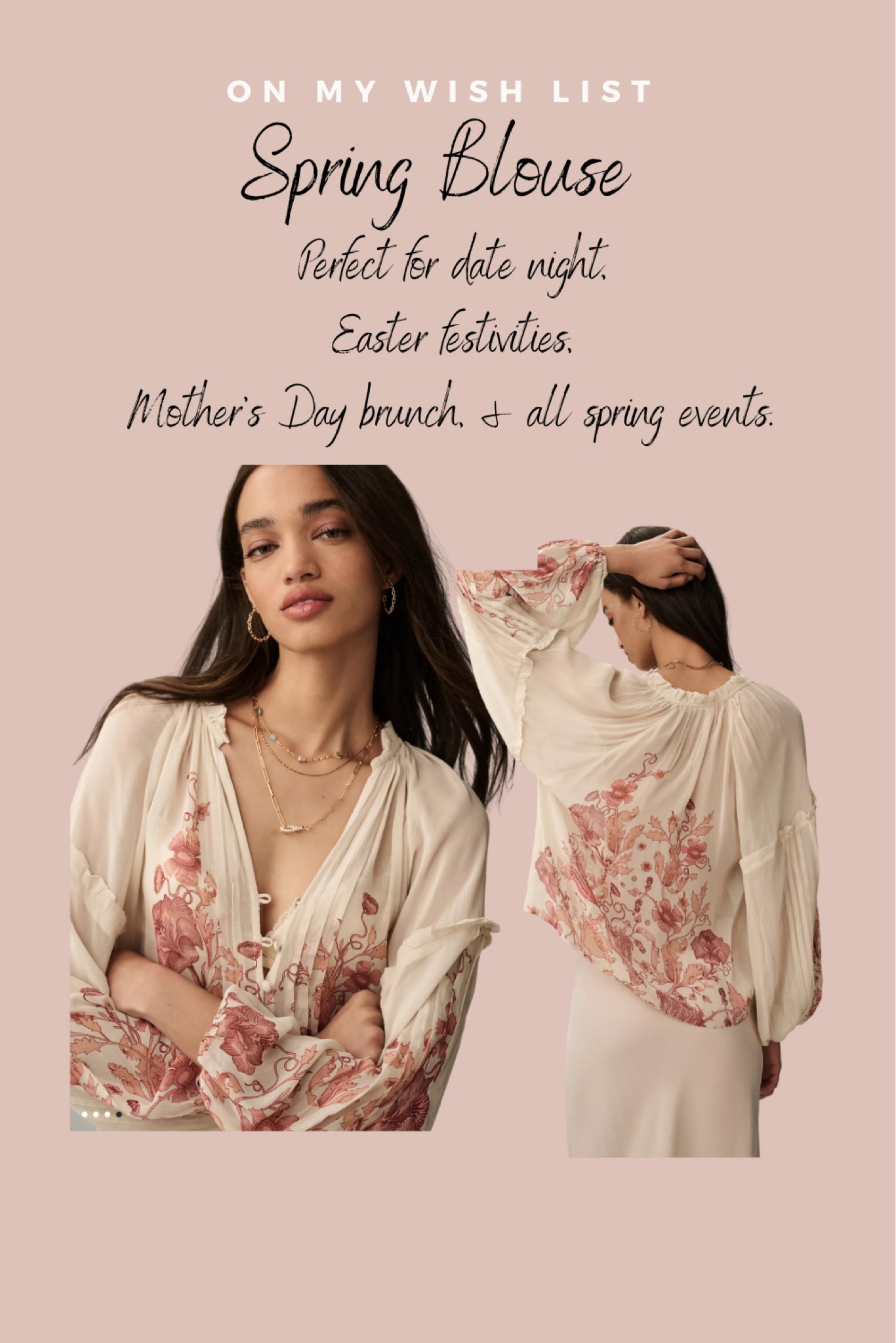 Our favorite date night blouse is back in this beautiful neutral color! Perfect with a skirt or jeans. I can’t grab this one fast enough for spring events, Mother’s Day brunch, date nights, and Easter. I am a size small. 

#LTKSeasonal #LTKworkwear #LTKstyletip