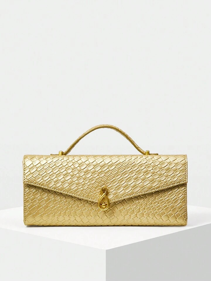 MOTF PREMIUM WOMEN'S FASHION MINIMALIST CROCODILE EMBOSSED SQUARE TOP HANDLE BAG | SHEIN