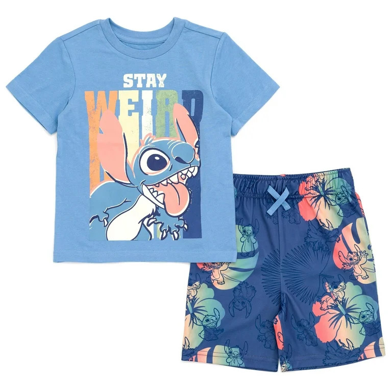 Disney Lilo & Stitch Big Boys T-Shirt and Shorts Outfit Set Little Kid to Big Kid | Walmart (US)