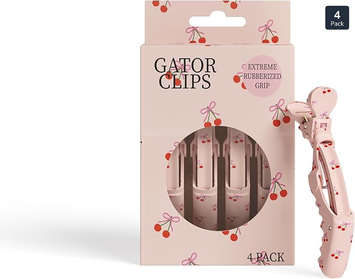 Blush Essential Professional Alligator Hair Clips - 4pk Cute Cherry & Bow Design Hair Clips for W... | Amazon (US)