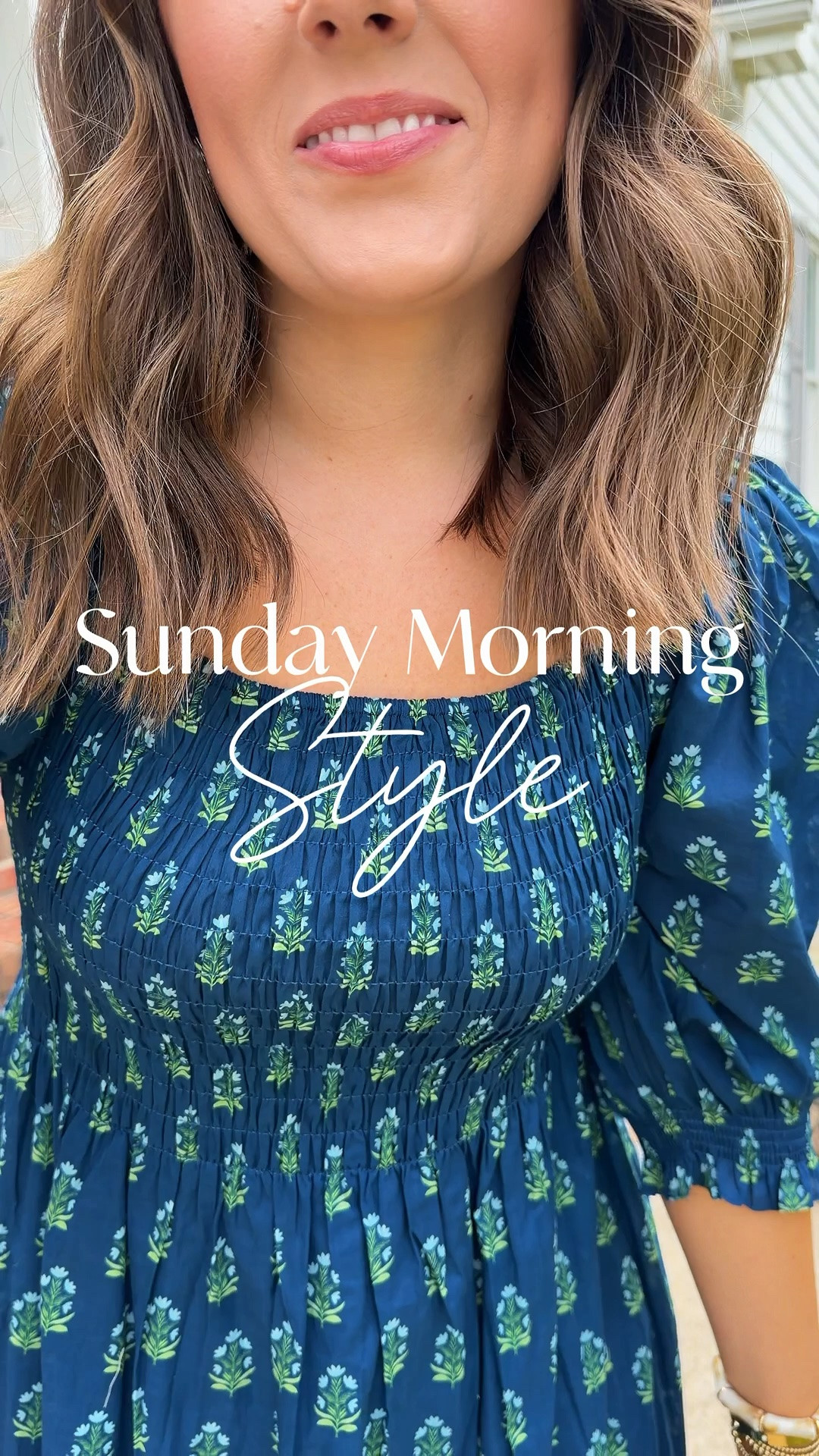 This dress runs slightly large, so I would suggest sizing down! I’m wearing a size small