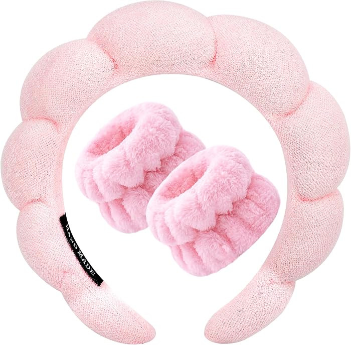Zkptops Spa Headband, Makeup Skincare Headband, Terry Cloth Get Ready Hairband, Puffy Padded Head... | Amazon (US)