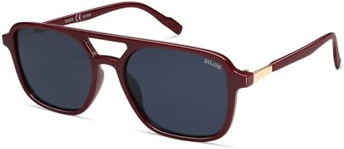 SOJOS Retro Aviator Sunglasses for Women Men,Trendy Rectangle Womens Mens Shades Sun Glasses SJ22... | Amazon (US)