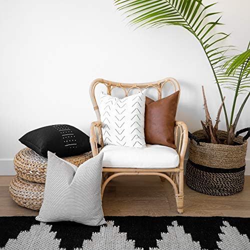 Woven Nook Outdoor Pillow Covers 18x18 inch Set of 4 100% Durable Polyester Machine Washable Weat... | Amazon (US)