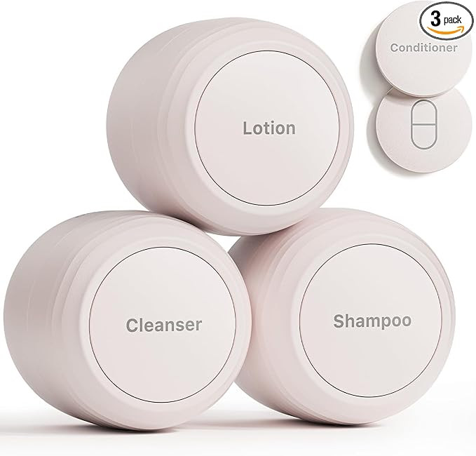 New Travel Toiletry Containers [Ultra Leakproof] TSA-Approved, PLA Hard Shell Jars with 5 Magneti... | Amazon (US)