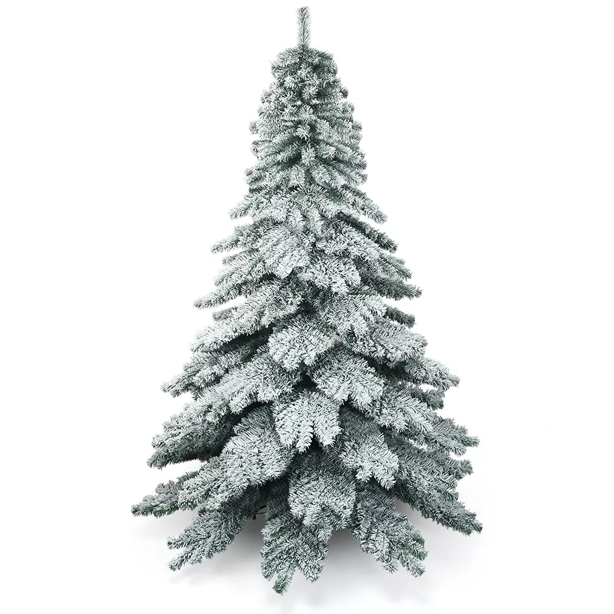Costway 7.5 ft Snow Flocked Artificial Christmas Tree Hinged Alaskan Pine Tree Holiday | Target