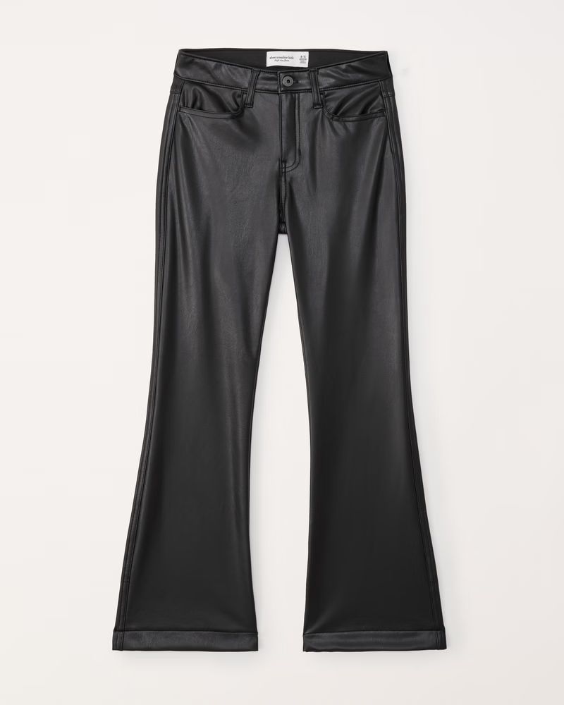 high rise faux leather flare pants | Abercrombie & Fitch (US)