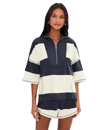 Free People Women's Retro Rugby Set, Midnight Navy, M | Amazon (US)