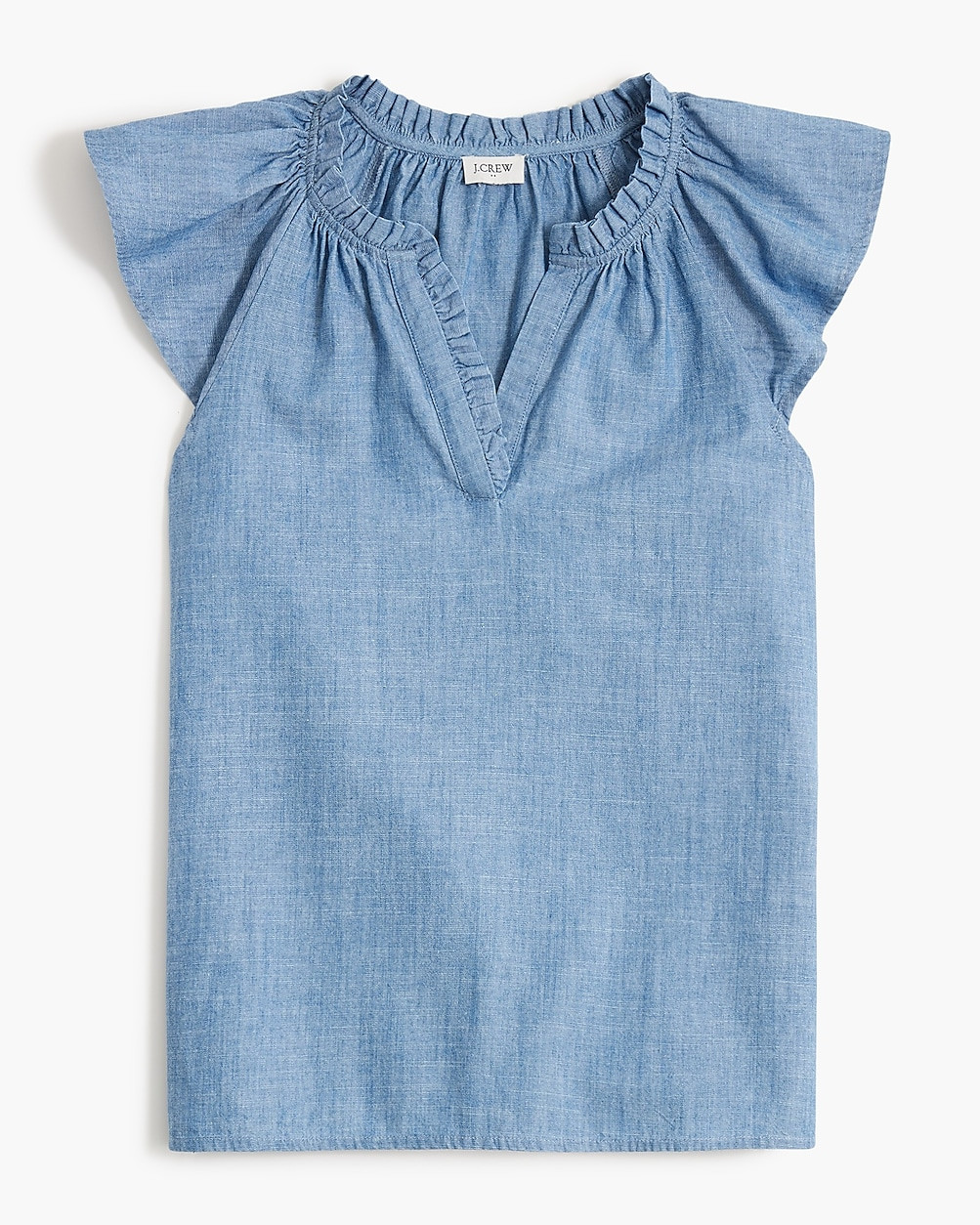 Chambray flutter-sleeve top | J.Crew Factory
