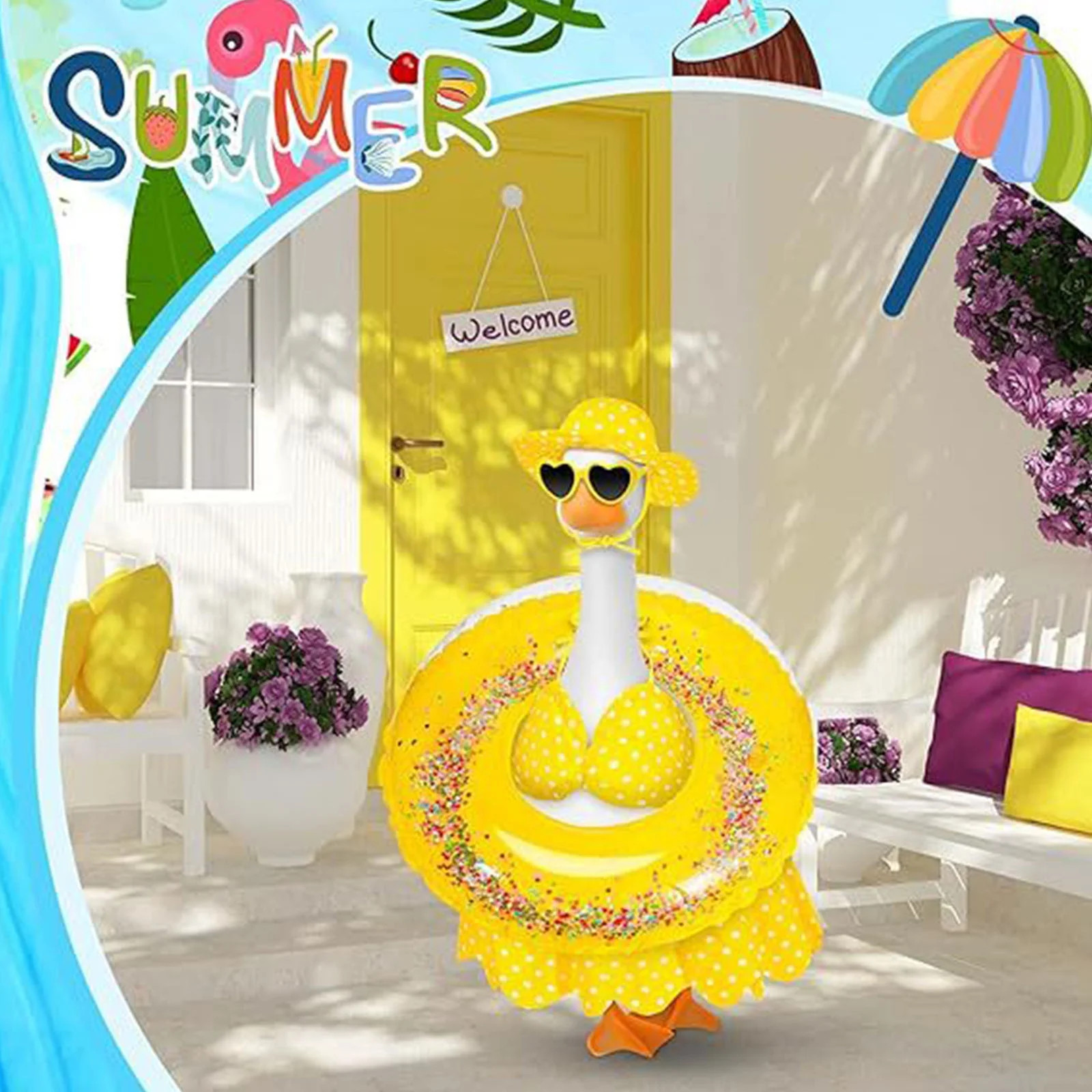 Raincoat Style Porch Goose Costume, 5-Piece Bikini Outfit for Courtyard Goose Holiday Decoration | Walmart (US)
