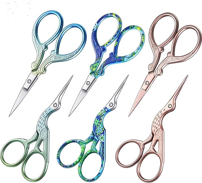 6 Pieces Stork Scissors, Crane Design Sewing Scissors Stainless Steel Tip Dressmaker Shears DIY T... | Amazon (US)